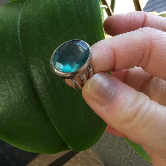 Sterling silver apatite ring 7 - Picture 3 of 4